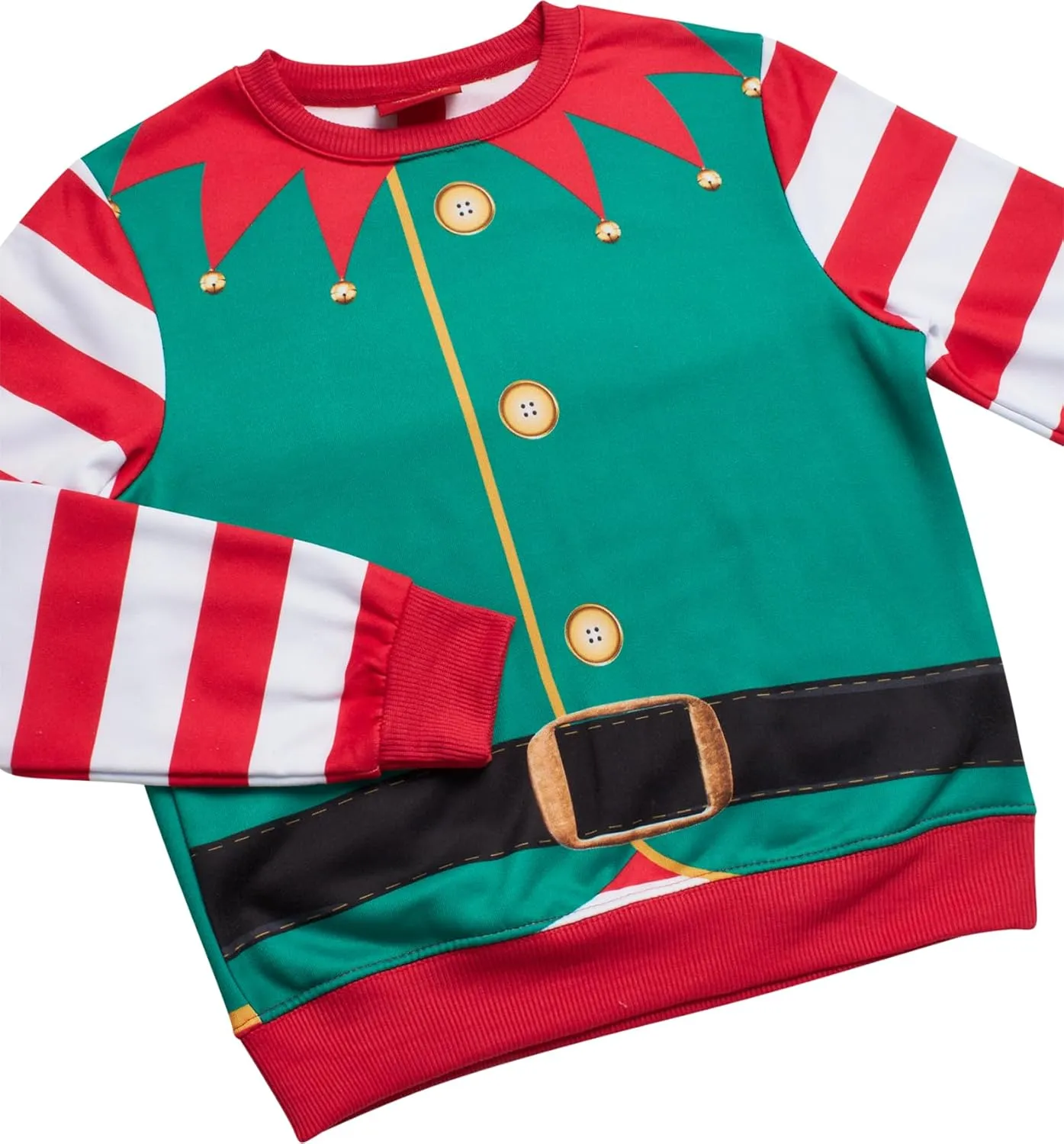 Boys' Ugly Christmas Sweater - Santa Elf and Llama Holiday Graphic Funny Christmas Sweater for Boys (Sizes: 8-18)