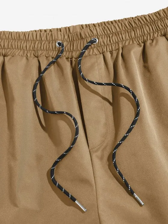 Casual Shirt And Drawstring Shorts