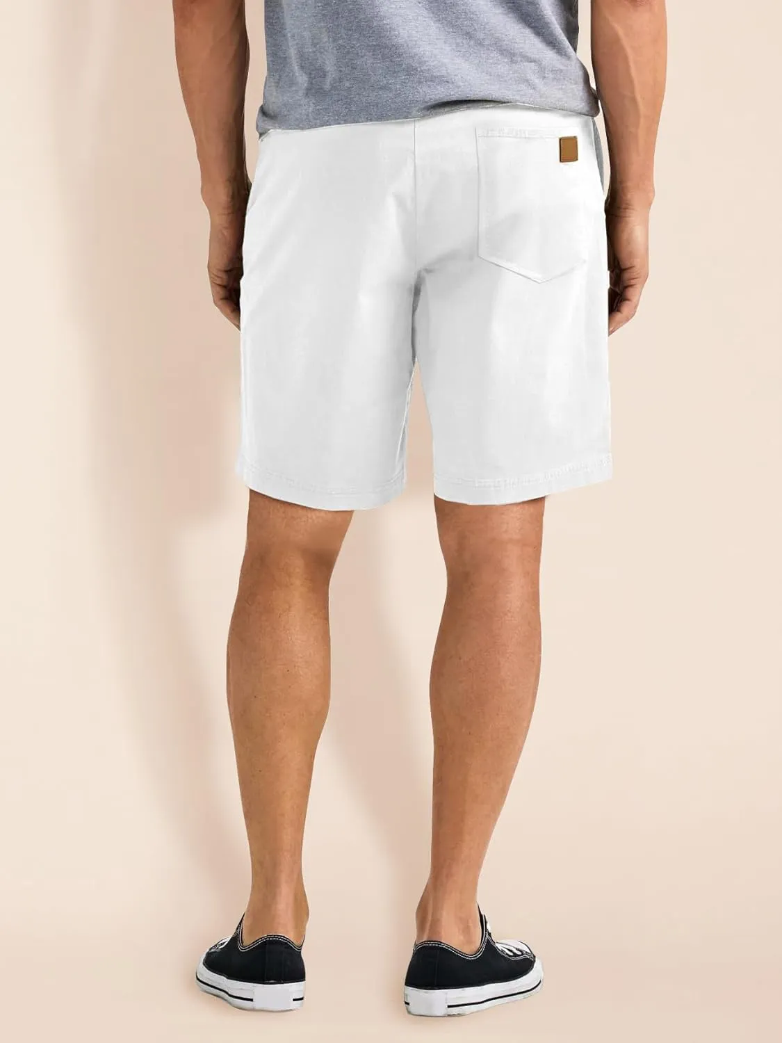 Comdecevis Mens Casual Shorts Stretch Waist Drawstring Summer Beach Twill Chino Golf Shorts