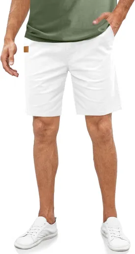 Comdecevis Mens Casual Shorts Stretch Waist Drawstring Summer Beach Twill Chino Golf Shorts