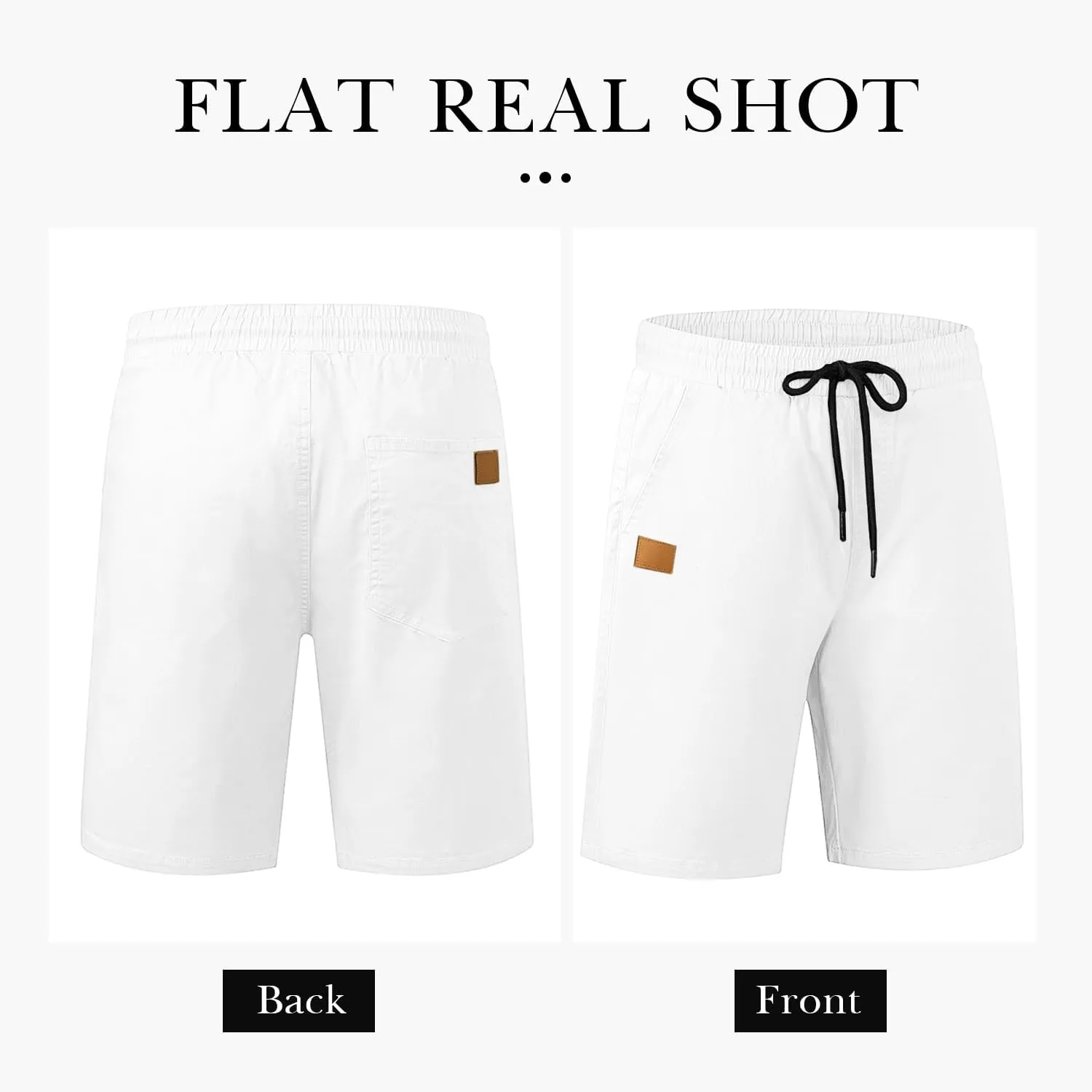 Comdecevis Mens Casual Shorts Stretch Waist Drawstring Summer Beach Twill Chino Golf Shorts