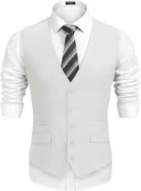 COOFANDY Mens Suit Vest Formal Dress Vest Slim Fit Buesiness Wedding Waistcoat