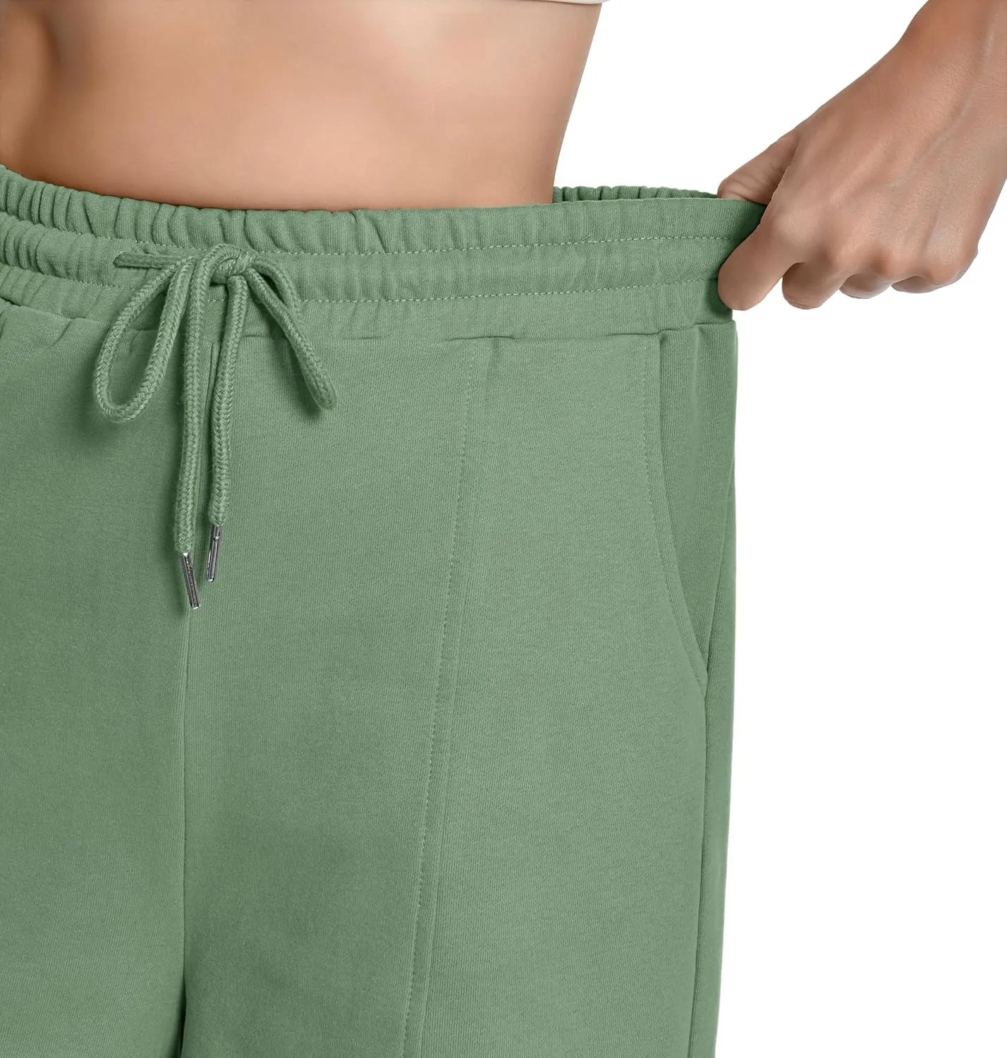 Cotton High Waisted Sweat Drawstring Casual Shorts with Pockets Summer Shorts Women
