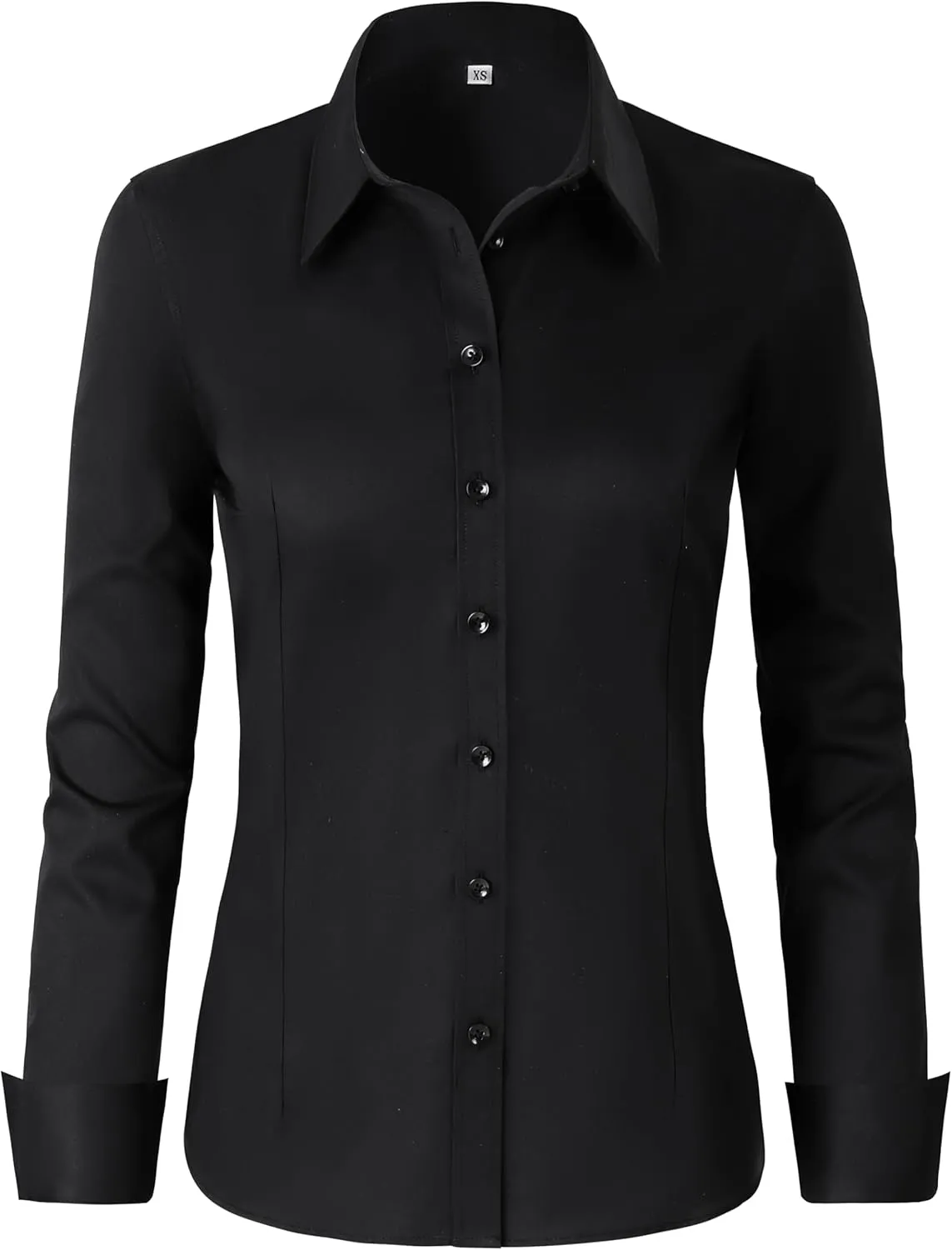 CUNLIN Womens Cotton Button Down Shirts for Women Fitted Long Sleeve Formal Dress Shirt Work Blouses Tops