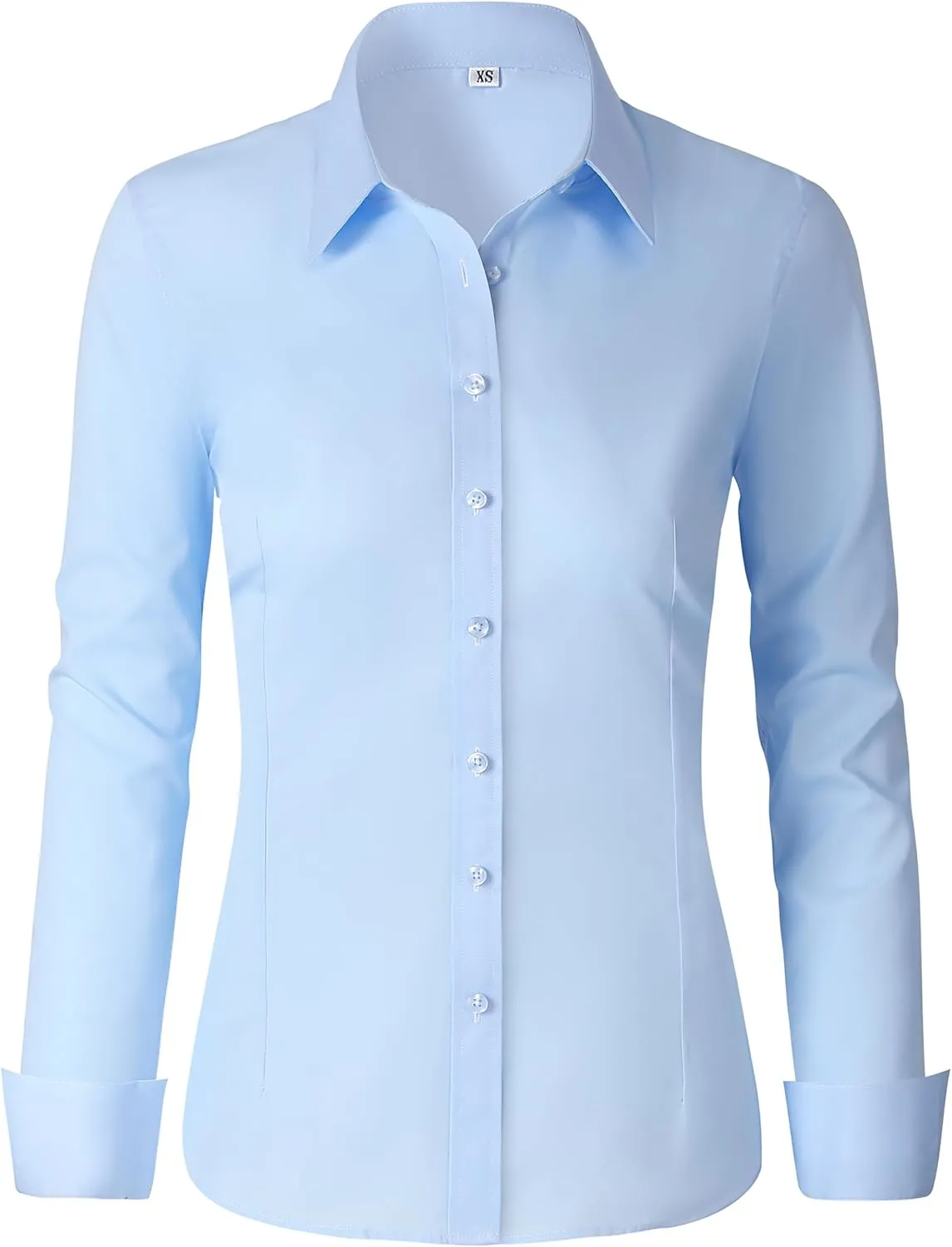CUNLIN Womens Cotton Button Down Shirts for Women Fitted Long Sleeve Formal Dress Shirt Work Blouses Tops