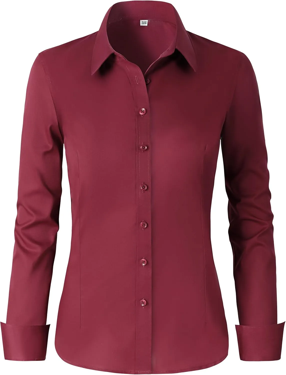 CUNLIN Womens Cotton Button Down Shirts for Women Fitted Long Sleeve Formal Dress Shirt Work Blouses Tops