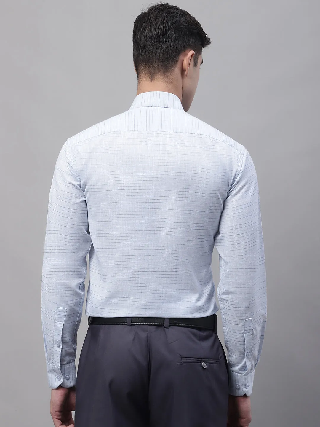Men Light-Grey Cotton Classic Formal Shirt
