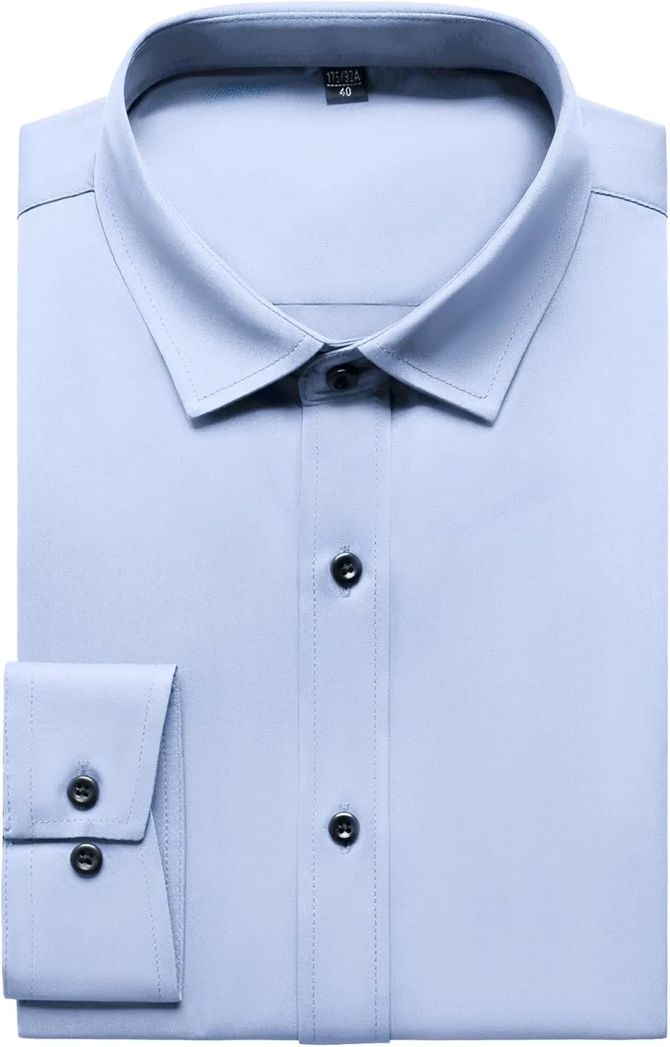 Men's Stretch Wrinkle Free Dress Shirts Formal Wedding Prom Long Sleeve Button Down Shirt