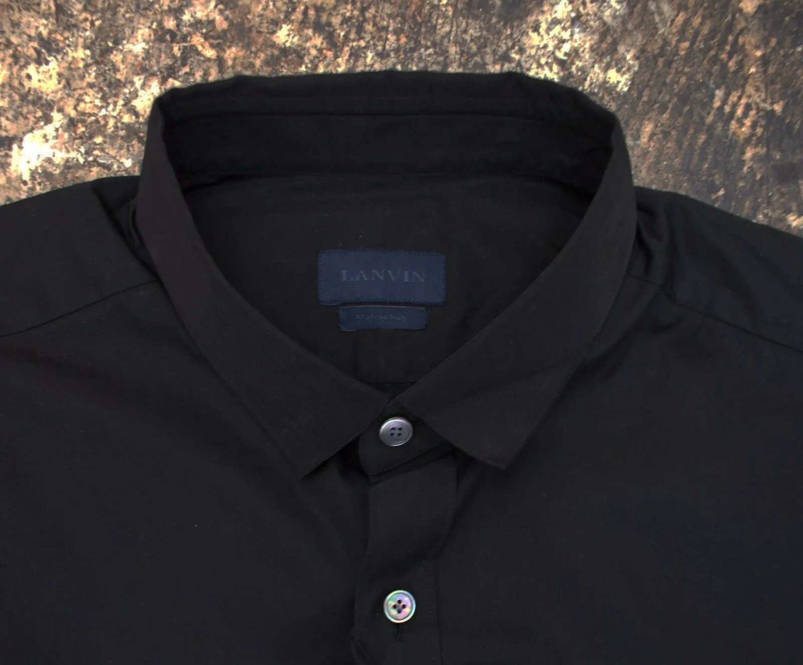 Smart Black Shirt With Dual Layered Collar