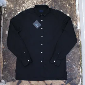 Smart Black Shirt With Dual Layered Collar