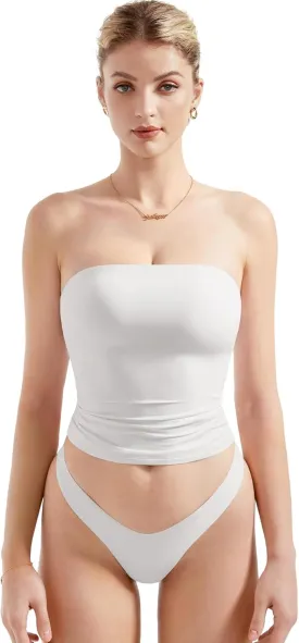 SUUKSESS Women Sexy Tube Top Summer Y2K Going Out Double Lined Basic Tank Top