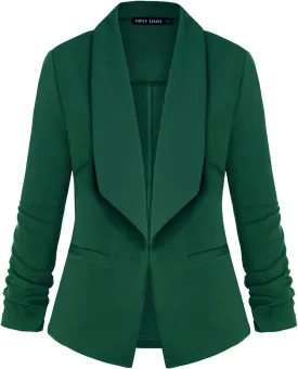 Unifizz Women's 3/4 Sleeve Blazer Lightweight Casual Cardigan Jacket Work Office Blazers with Pockets