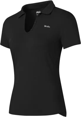 Willit Women's Tennis Shirts Quick Dry Golf Polo Shirts Short Sleeve Active Workout Shirts UPF 50  Running Tops