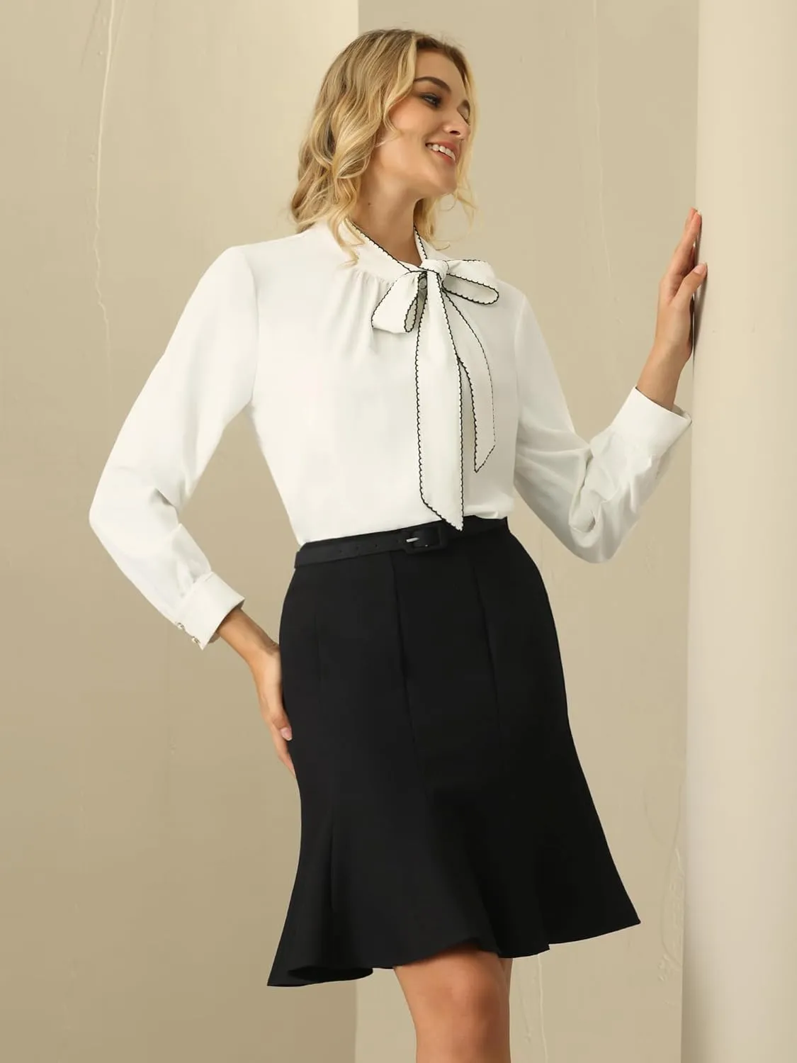 Women's Fishtail Skirts Formal High Waist Ruffle Mini Skirt