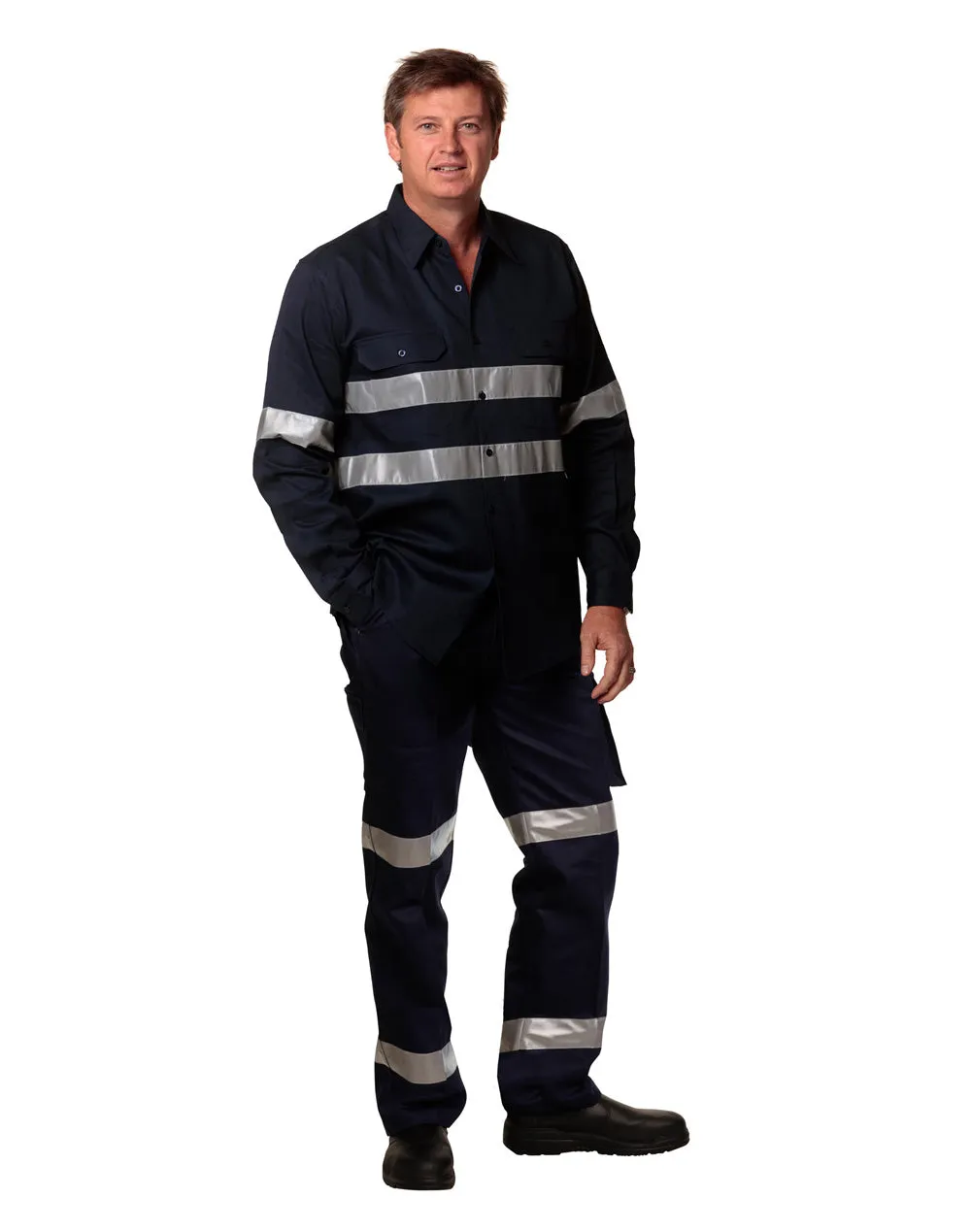 WP08HV Pre-Shrunk Drill Pants With 3m Tapes Stout Size
